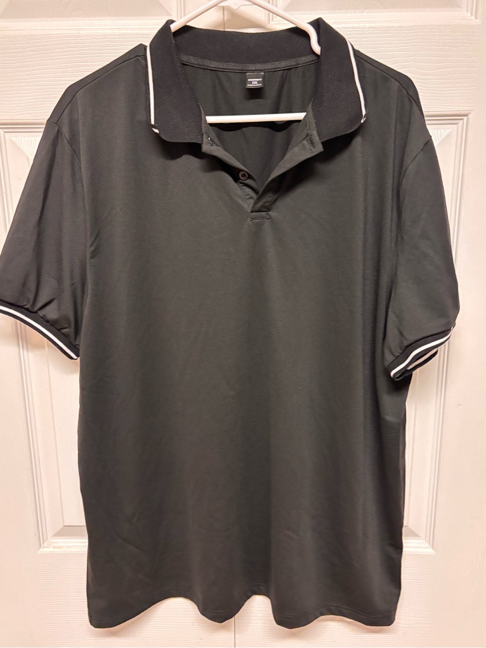 Men's Manifinity Black XXL Polo Shirt with Contrast Trim